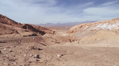 View to the empty road in Atacama desert, San Pedro de Atacama, Chile. Stock Footage 48973730