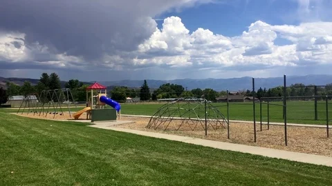 A view of an empty school yard HD Stock-Footage 80238291