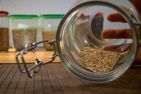 View in an empty storage container in the kitchen Stock Photos