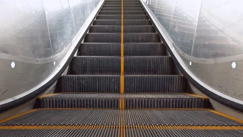 View of empty working escalator at the railway station Stock Footage 151724075