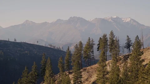 View of enchantments from arid foothill - eastern washington Stock Footage 99803997