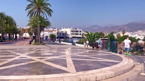 View from end of  famous Balcon de Europa looki Stock Footage 238457272