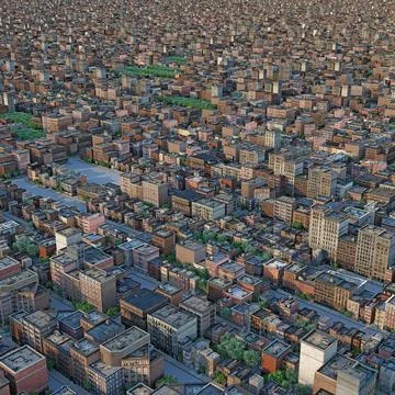 View of the endless city landscape. Stock Illustration