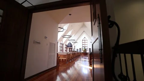 View Entering Small A Frame Christian Chapel 스톡 동영상 167739214