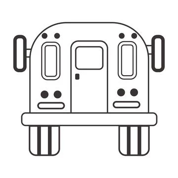 View of the entire back of the school bus. Stock Illustration