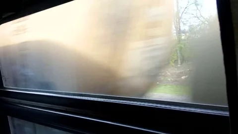 View of the environment and villages from a window of quickly going train Stock Footage 76270015