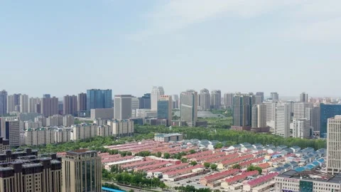 View of Erdos city, Inner Mongolia Stock Footage 204723612