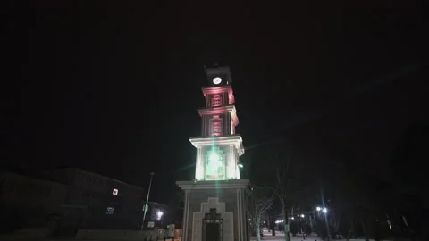 View of Erzincan Clock Tower. 4K Footage in Turkey Stock Footage 147448612