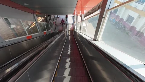 View of escalator at Hyderabad train station. Stock Footage 288309357