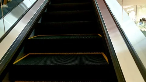View of Escalator Moving in a shopping mall Stock Footage 256151825