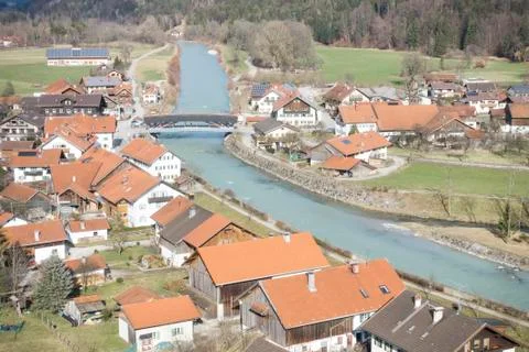 View to Eschenlohe Stock Photos