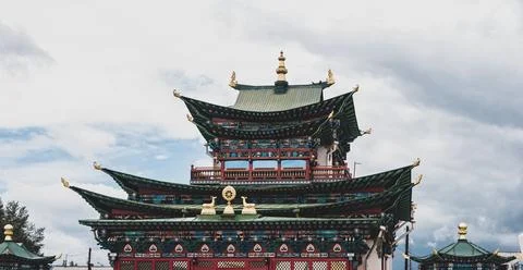 View of Etigel Khambin Temple at the territory of the Ivolginsky datsan, Th.. Foto stock