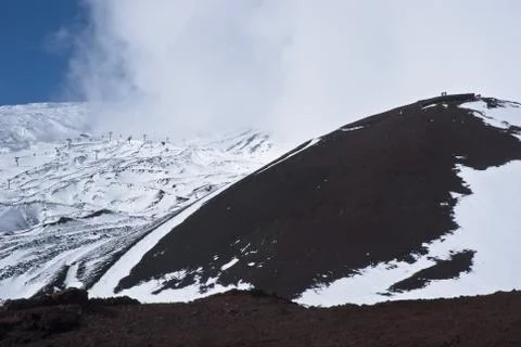 View of Etna volcano. Stock Photos