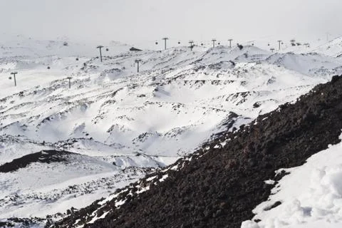 View of Etna volcano. Stock Photos