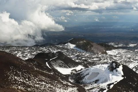 View of Etna volcano Stock Photos