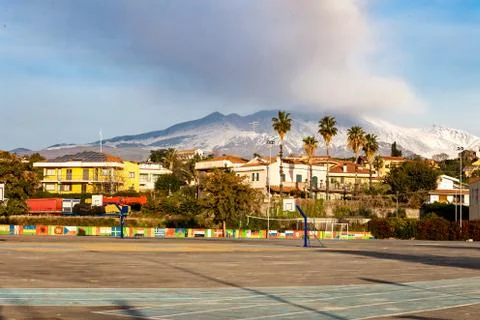 View of the Etna volcano 스톡 사진