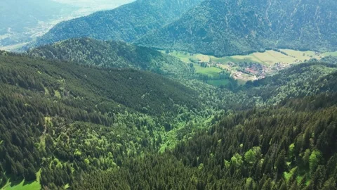View of Ettal from the mountains Stock Footage 246712507