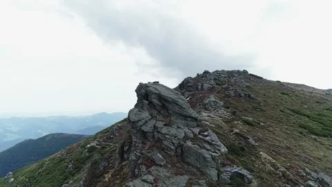 View of the evening Carpathians from a drone. Stock Footage 228103368