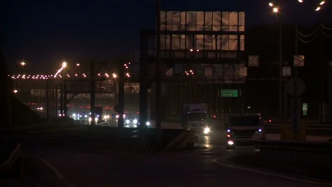 View of an evening city traffic Video stock 108804959