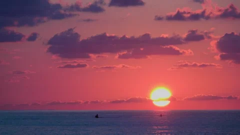 View of the evening sea before sunset Stock Footage 282070433