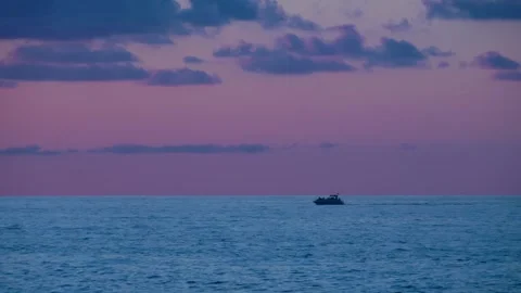 View of the evening sea before sunset Stock Footage 282070454