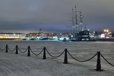 The view of the Exchange bridge and a Floating restaurant the flying Dutchman Stock Photos