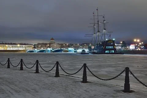 The view of the Exchange bridge and a Floating restaurant the flying Dutchman Stock Photos