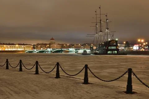 The view of the Exchange bridge and a Floating restaurant the flying Dutchman Stock Photos