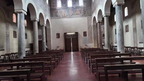 View Of The Exit From The Historic San Giovanni A Porta Latina Church In Rome Stock Footage 336798783