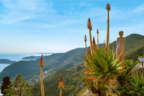 View from the exotique garden in Eze Stock Photos