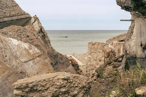 View of the expanses of sea between the ancient walls of defensive forts from Stock Photos