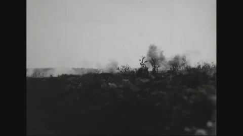 View of explosion on land Stock Footage 43312814