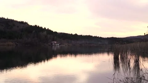 View of Eymir Lake in the sunset Stock Footage 142899189