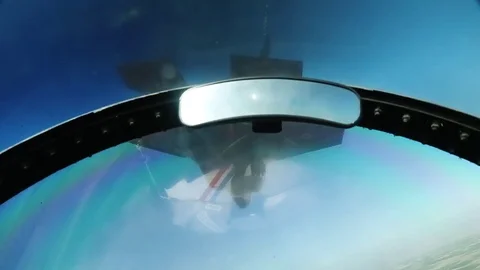 View of F-35B Lightning III flying above from cockpit  動画素材 81815280