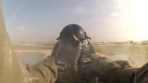 View of F16 Pilot Stock Footage