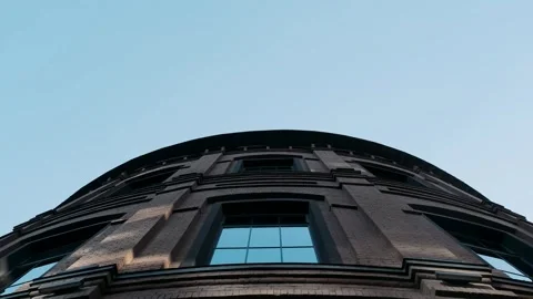 View of the facade of a brown stone high-rise building Stock-Footage 309496371