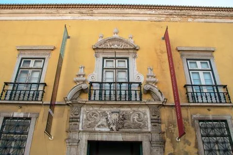 View of the facade of a building in Lisbon Stock Photos