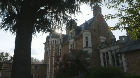 View of the facade of the Chateau. Stock Footage 105870805