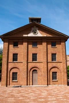 View of the facade of the Hyde Park Barracks from the street Foto stock