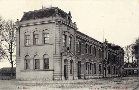 View of the facade of the Lesson building of the King Willem III barracks ... Fotos de archivo