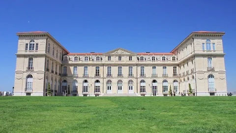 View of the facade of the Palace of Pharo Stock Footage 93280893