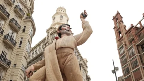 View of a Falla monument in Valencia, Spain. Video stock 172247406