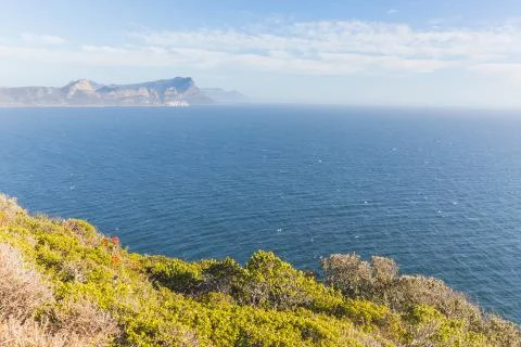 View of False Bay from Cape Point Stock Photos