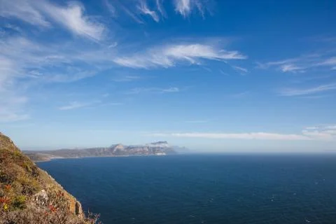 View of False Bay on summer's day Stock Photos
