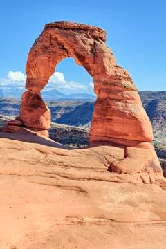 View of famous delicate arch Stock Photos
