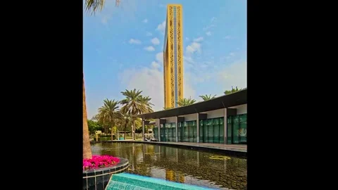 View on the famous Dubai Frame, UAE Stock Footage 343943071