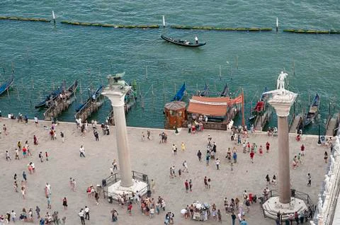 View of the famous saint Mark square in Venice Stock Photos
