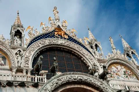 View of the famous saint Mark square in Venice Stock Photos