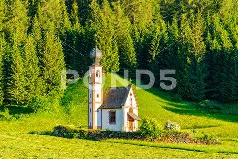 View of the famous small baroque church of St. John of Nepomuk Stock Photos