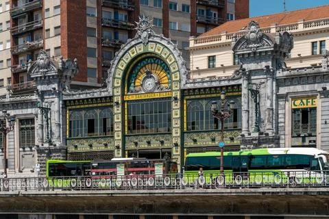 View of the famous train station - La Concordia Station. BILBAO - Spain Stock Photos